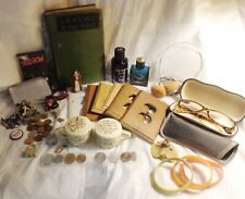 Vintage JUNK LOT COINS, S & P SHAKERS, 1919 BOOK, EMPTY PERFUME BOTTLES & MORE picture