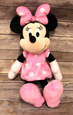 Minnie Mouse Disney Store  Classic Pink Dress & Pink Bow Plush Toy Doll 20” picture