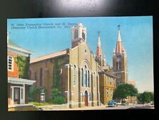 Postcard Shenandoah PA - c1940s St Johns Church & St George Lithuanian Church picture