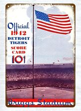 1942 Baseball program  vs  metal tin sign picture