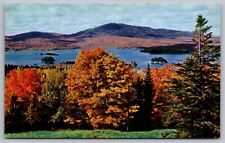 Greenville Maine Moosehead Lake & Squaw Mountain Autumn Chrome Postcard picture