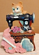 VINTAGE Kitten On A Sewing Machine Music Box picture