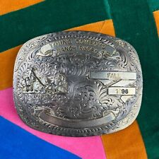 VTG 1996 Montana Silversmith Young Cowboys Ranch Rodeo Blank Trophy Belt Buckle picture