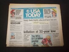 1998 JANUARY 14 USA TODAY NEWSPAPER - INFLATION AT 32-YEAR LOW - NP 7899 picture