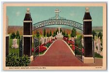 c1940's Jesus Written Arch Holy Ghost Cemetery Dickeyville Wisconsin WI Postcard picture