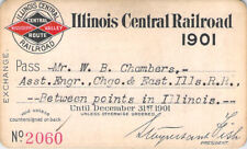 ILLINOIS CENTRAL 1901  EXCHANGE RAILROAD RR RY RAILWAY PASS picture