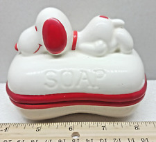 Vintage 1966 Red Snoopy Soap Dish - 1 Hairline Crack picture