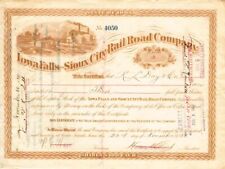 Iowa Falls and Sioux City Railroad Co. - Stock Certificate - Railroad Stocks picture