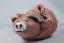 Artesania Rinconada Classic Style Ceramic Pig Coin Bank From Uruguay picture