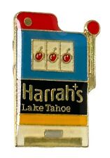 Vintage Harrahs Lake Tahoe Casino Slot Machine Enamel Lapel Pin picture