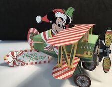 Vintage DISNEY Mickey Mouse Pop Up 3-D Christmas Card Airplane BiPlane Holiday picture