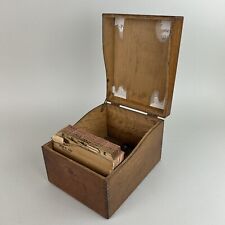 Vintage WEIS Dovetailed Index Card File Recipe Box Wooden Mid Century Modern picture