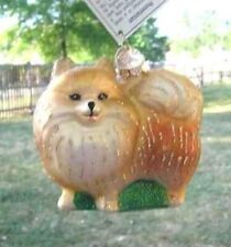 Old World Christmas POMERANIAN Standing Blown Glass Dog Breed Ornament picture