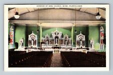 Miami FL-Florida, Interior Gesu Church, Altar, Sanctuary Vintage Postcard picture