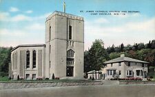 Postcard St James Catholic Church & Rectory Camp Douglas Wisconsin picture