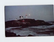 Postcard Nubble Lighthouse by Moonlight York Maine USA picture
