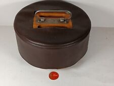 Vintage MCM Poker Chip Set Wood Caddy W/ Cover Revolving Carousel KA-Wood Ohio picture
