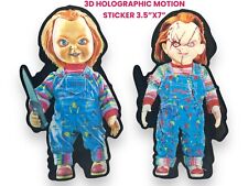 Chucky Rare Vintage Large 3D Lenticular Holographic Motion Sticker Decal Peeker picture