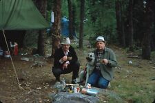 1967 Men Dog Food Coffee Camping Trip Manitoba Canada Vtg 35mm Color Slide picture