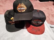 Lot Of 3 Vintage Caps, Annco Harley Davidson Flames & 2 Others As Seen, Seasoned picture
