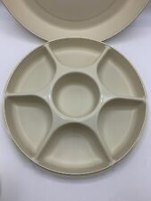 Vintage Almond Tupperware Relish & Dip  Tray 1666-1,1665-1, 1667-6  picture