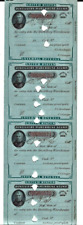 RARE U. S. President William H. Taft 4x Signed Uncut Sheet 1878 Tax Doc. picture