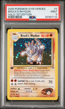 2000 Gym Heroes  # 2 Brock's Rhydon Holo PSA 9 Mint 1st Edition Pokemon picture