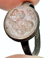 RARE Medieval Ring With Glass Intaglio Bust - Intact - Circa 1300-1600’s AD O picture