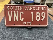 License Plate Tag Vintage 1975 South Carolina SC VNC 189 Rustic USA picture
