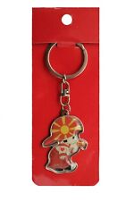NORTH MACEDONIA Country Flag Little BOY  METAL KEYCHAIN ..Size : 1.4