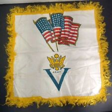 Vintage WWII Army Victory Satin Pillow Sham 16