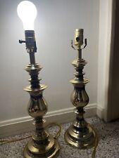 Brass Table Lamps Portable Luminaire 2003 Electric Pair Working Vintage Y2K picture