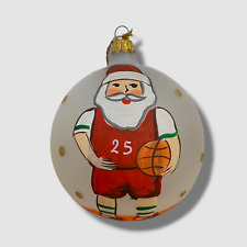 $55 Vietri Glass Old St. Basketball Decorative Ornament picture