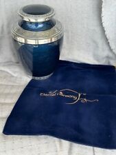 Eternal Harmony Cremation Urn Human Ashes 10 inches Blue Peace Velvet Bag Large picture