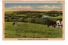 Linen Postcard: Yellville, AR (Arkansas) - Cow Pasture; landscape hills picture