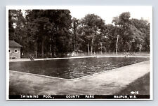 RPPC Swimming Pool at County Park Fond Du Lac? Waupun Wisconsin WI Postcard picture