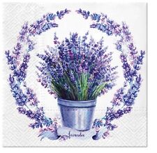 Two Individual Luncheon Decoupage Paper Napkins Herbs Lavender Spring Provence picture