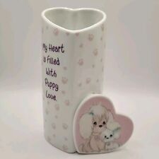 Precious Moments Vase My Heart Is Filled With Puppy Love 6 1/2