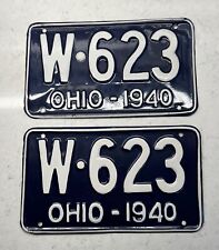 1940 Ohio License Plates - ON SALE, Completely Refurbished, Set Of 2 Rare picture