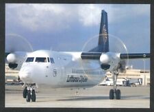 Lufthansa CityLine Fokker 50 on runway postcard 1980s picture