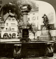 Keystone Stereoview William Tell Memorial in Switzerland Rare 1200 Set #615 T2 picture