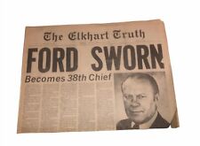 “Ford Sworn, Becomes 38th Chief” Gerald R. Ford Presidency Newspaper Aug.9, 1974 picture