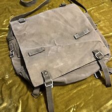 VTG WW2 Stamped Dated Army Grey Green Canvas Crossbody Strap Rucksack Tote Bag picture