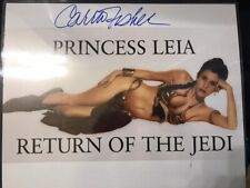 Carrie Fisher Princess Leia Signed 11x14 Photo/Beckett/Autograph COA Pre Certify picture