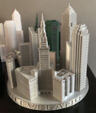 Cleveland 3d miniature Skyline building In Silver Metallic Color Desktop Size 6” picture