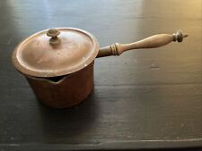 Knut Eriksson & Co Eskilstuna Small Copper Pot w/Hinged Lid Wood Turned Handle picture