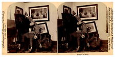 Boy Receiving a Spanking, ca.1890, Stereo Vintage Stereo Print, Legended 