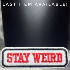 Stay Weird Red White Slogan Embroidered Patch Gothic Gift Fashion Accessory picture