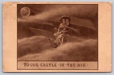 To our Castle in the Air Romance, Early Airplane 1907 Postcard PC 402 picture