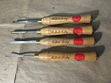 ROBERT SORBY 4 PC MICRO HIGH SPEED WOOD LATHE TURNING CHISEL SET - ENGLAND *MINT picture